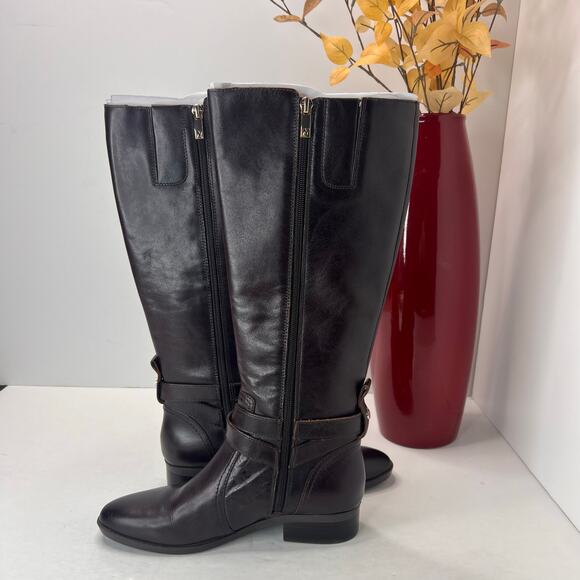 Naturalizer Rena 2 Leather Knee High Riding Boot Side Zip Black Women 6.5M NWOB - Picture 5 of 9